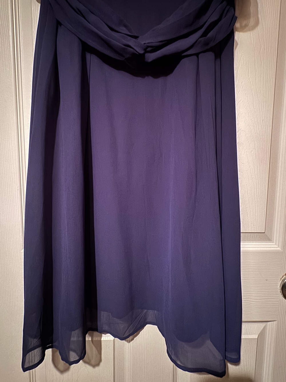 NWT Noracora Sz XL Navy Blue Midi Dress with Flutter Chiffon and Lace - Picture 6 of 12